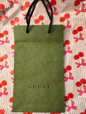 Gucci Olive Green Shopping Tote with Black Rope Handles